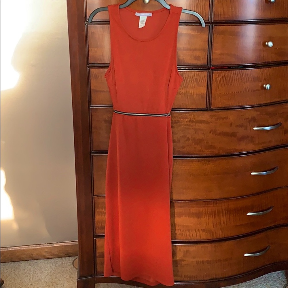 Purple Snow Warm Red Open Back Dress with Zipper